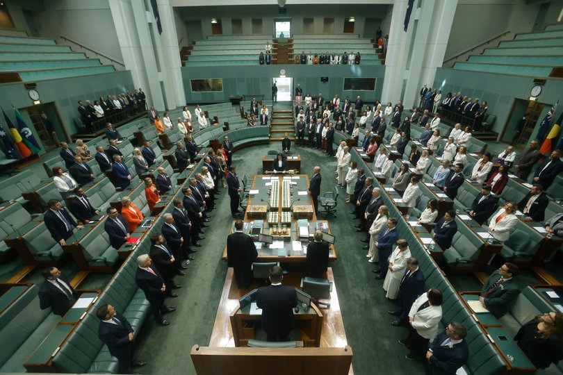 The House of Representatives rises in honour of Member for Indi Helen Haines on October 26, 2026 in Canberra, Australia. 