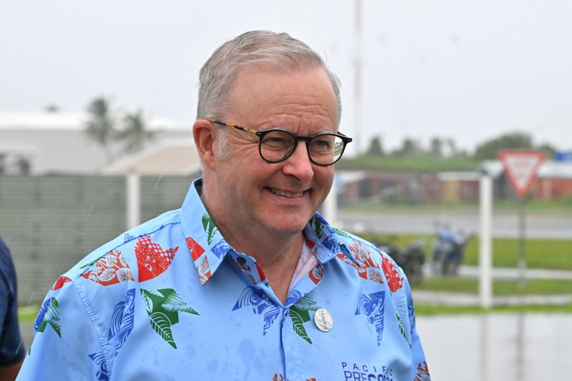 Prime Minister of Australia Anthony Albanese arrives for a traditional welcome ceremony as part of the Pacific Pre-COP31 Summit. (Photo by Mick Tsikas - Pool/Getty Images)