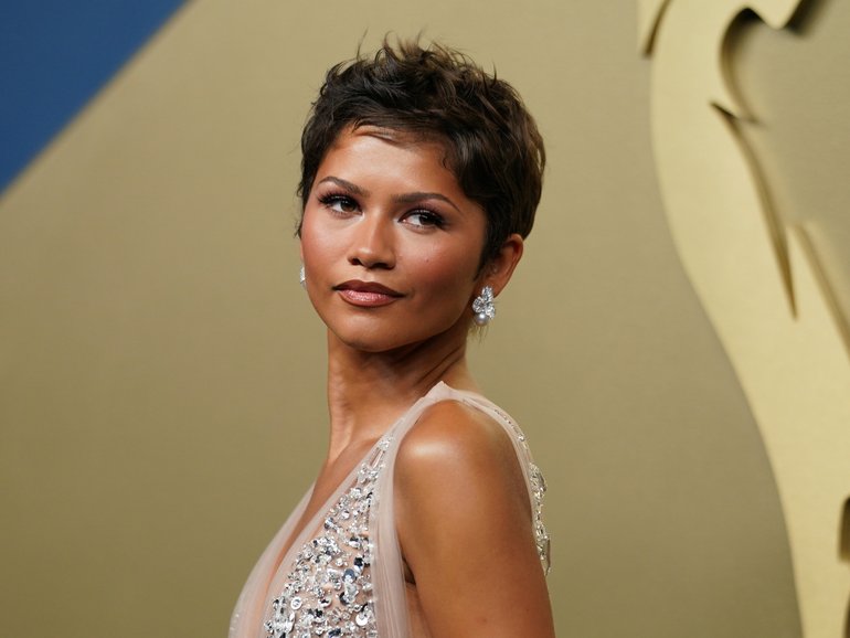 Zendaya arrives at the 78th Emmy Awards on Monday, Sept. 14, 2026, at the Peacock Theater in Los Angeles. (Photo by Richard Shotwell/Invision/AP)