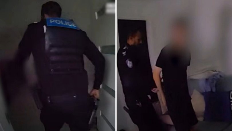 Dramatic police footage has captured the moment officers arrested a 15-year-old boy following an alleged hooning spree.
