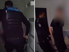 Dramatic police footage has captured the moment officers arrested a 15-year-old boy following an alleged hooning spree.