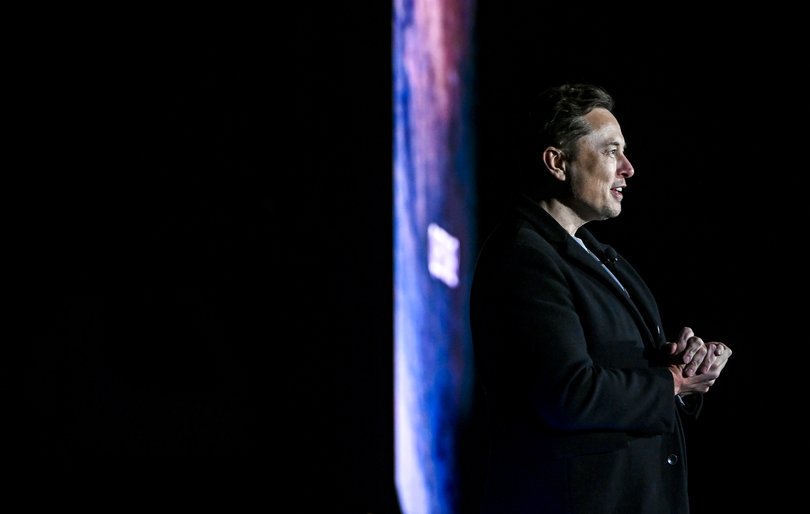 Elon Musk at a SpaceX facility in Texas. (Jonathan Newton/The Washington Post)