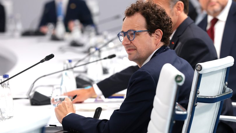 CEO of Anthropic Dario Amodei attends a working lunch with G7 leaders.