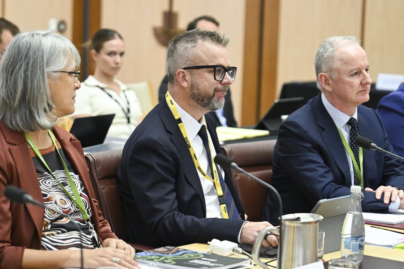 CANBERRA, AUSTRALIA  - NewsWire Photos - December 2, 2025: ABC news director Justin Stevens appears at the Environment and Communications Supplementary Budget Estimates 2025-26 at Parliament House in Canberra. Picture: NewsWire / Martin Ollman