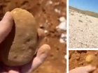 A nugget worth up to $200,000 was almost missed by a prospector who had spent days searching the red dirt in the outback — and feared his spectacular find might be nothing more than 'a painted rock'.
