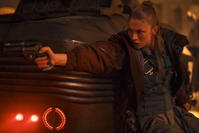 Hunter Schafer as Cora in Blade Runner 2099.