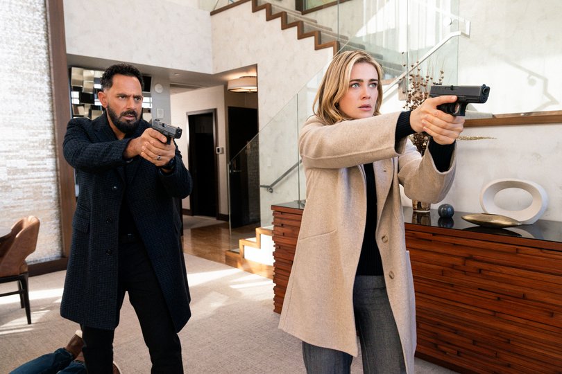 THE HUNTING PARTY -- "Lou Kaplan" Episode 206 -- Pictured: (l-r) Patrick Sabongui as Jacob Hassani, Melissa Roxburgh as Rebecca "Bex" Henderson -- (Photo by: Ralph Bavaro/NBC)