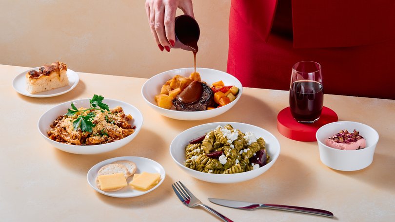 The business class menu items.