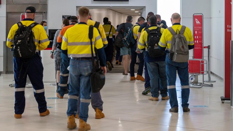 FIFO workers head off for their shifts away from home. 
