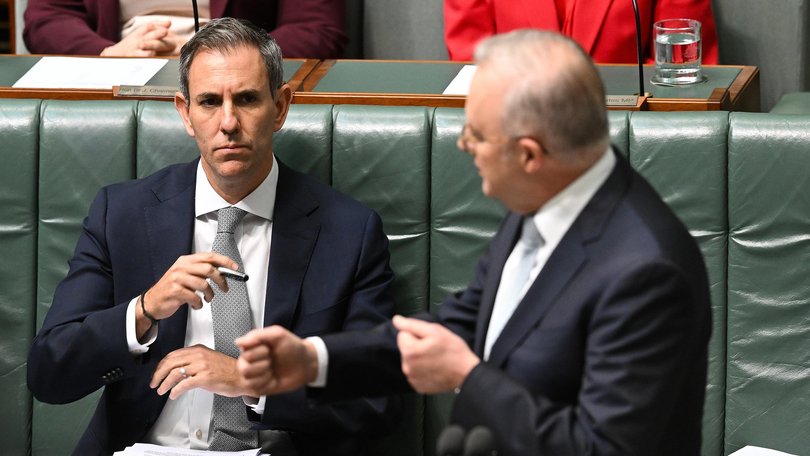 Jim Chalmers and Anthony Albanese during Question Time today