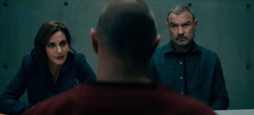 Poorna Jaganathan and Liev Schreiber in Nocturne.