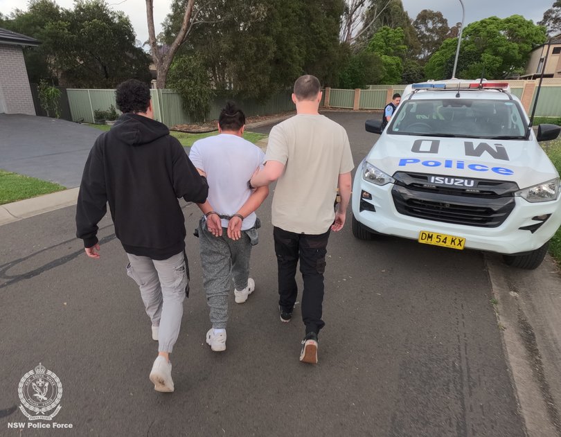 Plain-clothes officers can be seen arresting a man at the original sting.