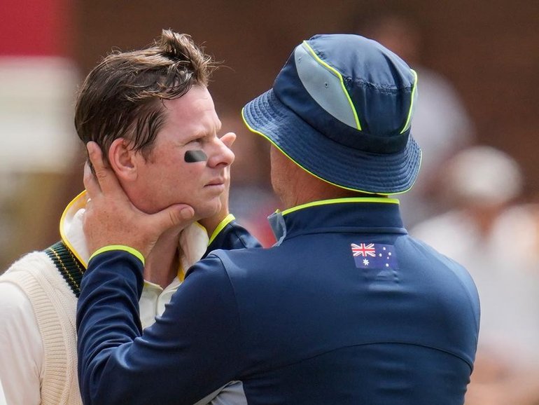 Steve Smith's neck injury has been diagnosed with Australia hoping he'll be back for the NZ Tests. (AP PHOTO)