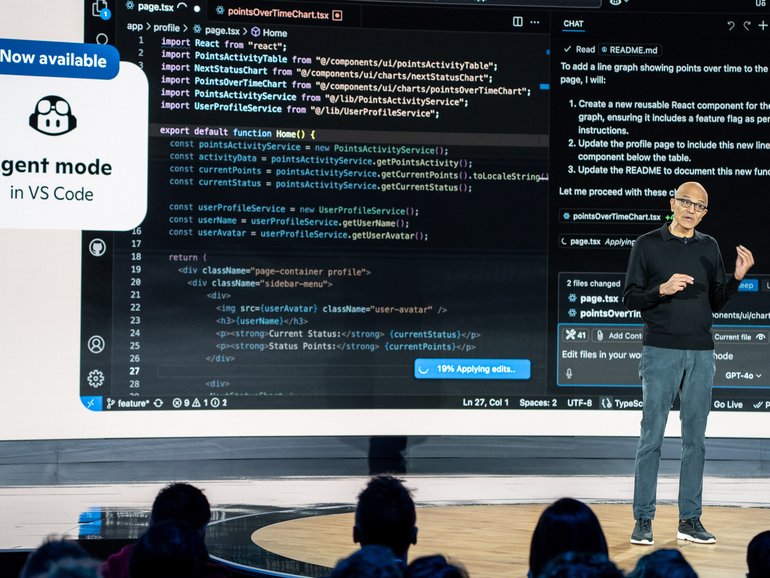 Satya Nadella is touting a surge in adoption of its Copilot 365 platform. 