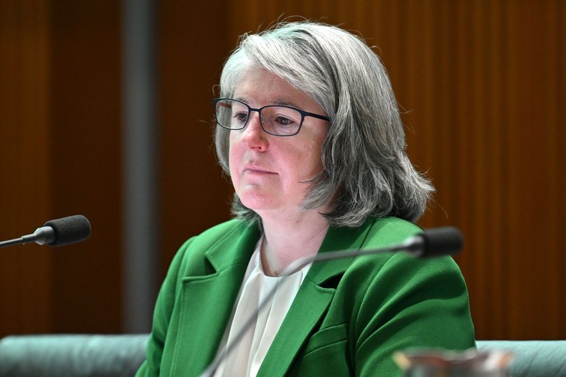 Defence Secretary Meghan Quinn appears at Estimates on Thursday.
