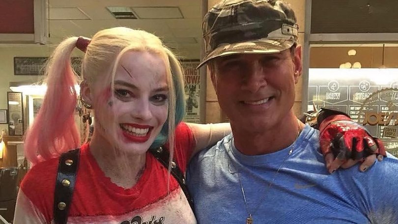 Margot Robbie with Australian actor and stuntman Richard Norton. Supplied