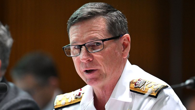 Chief of the Defence Force, Admiral Mark Hammond appears at the Supplementary Budget Estimates 2026-27 Foreign Affairs, Defence and Trade Legislation Committee at Parliament House in Canberra.