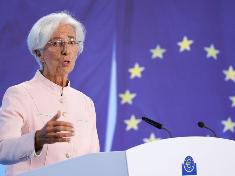 Christine Lagarde, president of the European Central Bank (ECB), at a rates decision news conference in Frankfurt, Germany, on Thursday, Sept. 14, 2023. The ECB raised interest rates again, acting for the 10th consecutive time to choke inflation out of the euro zone’s increasingly feeble economy. Photographer: Alex Kraus/Bloomberg
