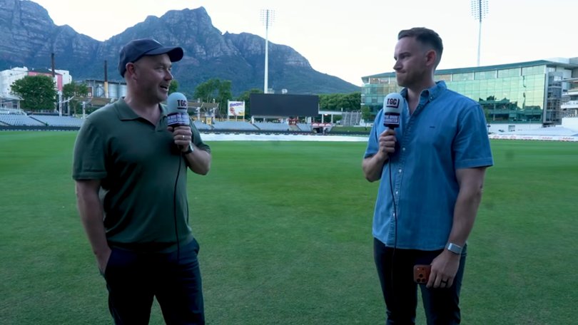 The Grade Cricketer’s Sam Perry (left) and Ian Higgins (right) are on the ground in South Africa.