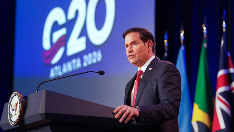 Marco Rubio says the world faces interconnected crises that threaten global energy and food supply. (AP PHOTO)