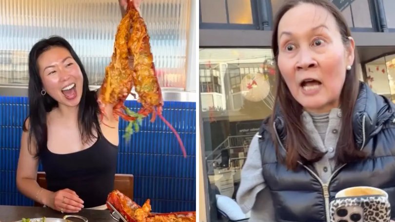 A coffee shop confrontation has escalated to a food fight between an influencer and members of the public.