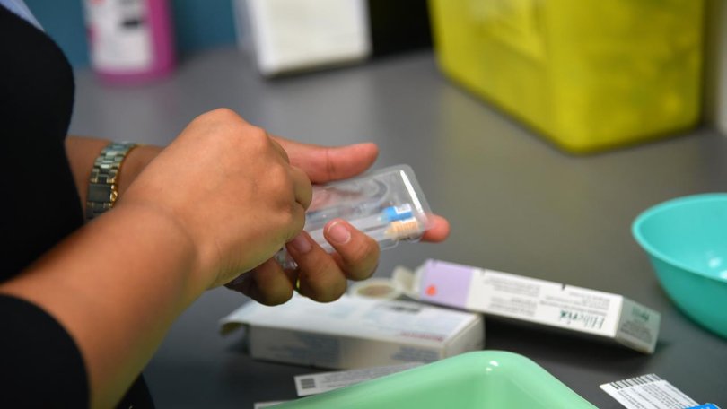 A patient is critically ill in hospital after being diagnosed with meningococcal disease. (Lucy Hughes Jones/AAP PHOTOS)