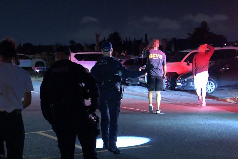 Officers remained stationed outside the waterfront property until the crowds had left.